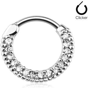 Piercing clicker ronde top wit 1.2x10 mm draaddikte