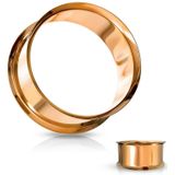 10 mm double flared tunnels rose gold plated