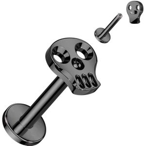 Piercing skull 1.2x6 zwart