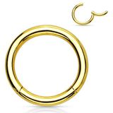 Piercing ring high quality gold plated 1.2 x 8 mm
