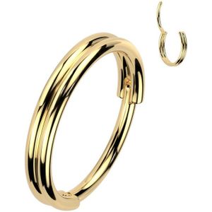 Piercing clicker double lined strak 0.8x8 goud