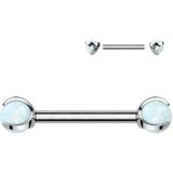 Piercing titanium opal steen beide zijde