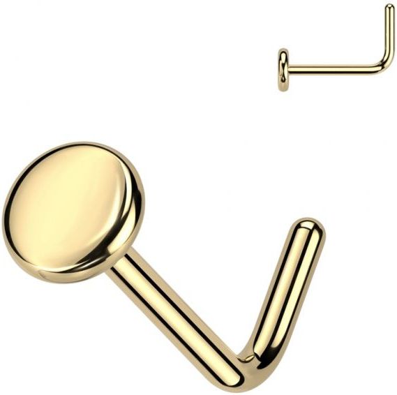 Neuspiercing flat disc gold plated