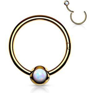 Piercing opal clicker 1.2x10 gold plated