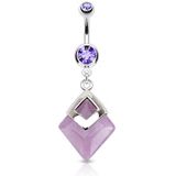 Navelpiercing Amethyst steen hanger