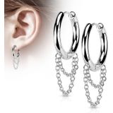 Oorringen met dubbele ketting
