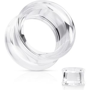 10 mm double flared tunnel transparant