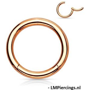 Piercing ring high quality rose gold plated 1.2 x 6 mm