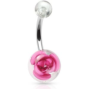 Piercing roos balletje  roze