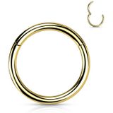 piercing titanium ring high quality 1.6 x 8mm gold plated