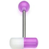 Tongpiercing UV pill paars