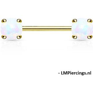 Tepelpiercing Opal gold plated