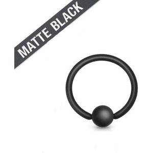 Ball Closure Ring mat zwart 1.6mm x 12mm