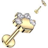 Piercing pootje gold plated 1.2x6