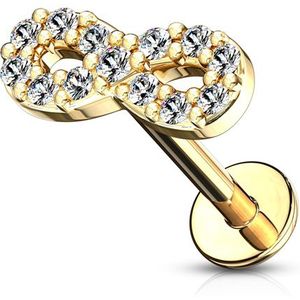 Piercing infinity strass gold plated