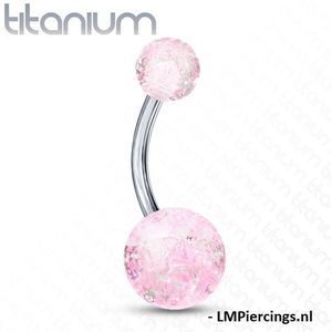 Piercing titanium spikkel roze