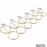 Oorbellen 6 paar ringen verschillende maten gold plated