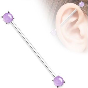 Industrial piercing Amethyst steen