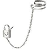 Earcuff slotje stud - zilver