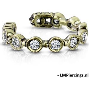 Fake piercing 9 round CZ set goud kleur