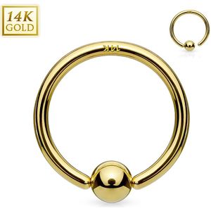 14K Goud Ball Closure Ring - 10 mm