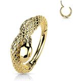 High Quality clicker snake ring 1.2x10mm gold plated