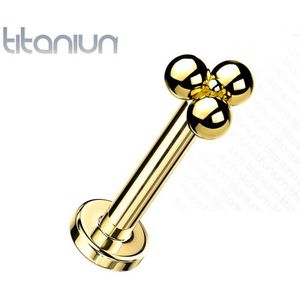Piercing push in Triangular 8mm gold plated
