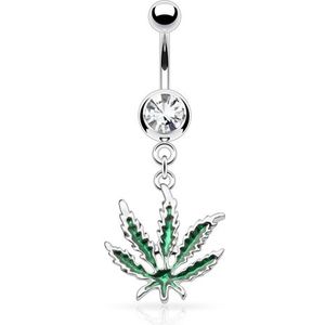 Navelpiercing weed plantje