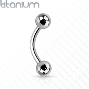 Gebogen Barbell Basis Titanium Piercing