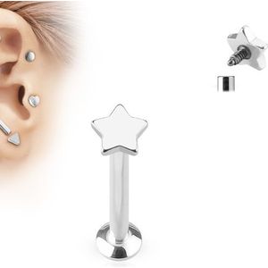 Piercing ster chirurgisch staal 4mm