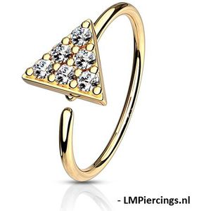 Piercing triangle ringetje gold plated