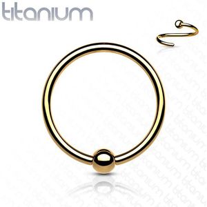 Buigbare ring titanium 0.8x8mm gold plated