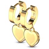 Oorbellen Hangende Hartjes Gold Plated ©LMPiercings