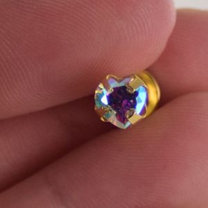 12 mm screw fit hart diamant gold plated multi kleur