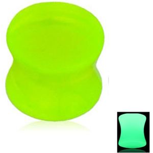 19 mm double flared glow in the dark plug groen