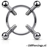 Fake tepelpiercing klem met 4 schroeven