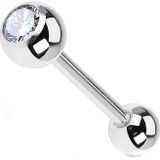 G23 Titanium Jewelled Barbell Wit 1.6 x 10 x 4 mm