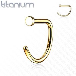 Piercing titanium D-shape gold plated 0.8x10