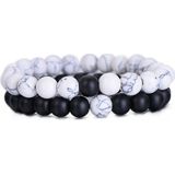 Set van 2 armband van natuurlijk steen Ying Yang, best friends