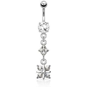 Navelpiercing diamant met hanger