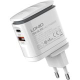 LDNIO A2423C Wall Charger with USB, USB-C, and Lightning Cables