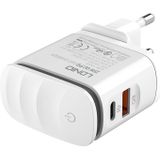 LDNIO A2423C Wall Charger with USB, USB-C, and Lightning Cables