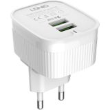 LDNIO A201 Wall Charger with 2 USB Ports and Lightning Cable