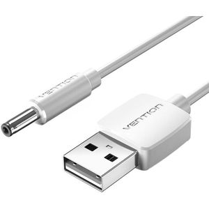 Vention CEXWD White 0.5m USB to 3.5mm Barrel Jack 5V DC Power Cable