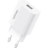 Vipfan E01 Network Charger with 1x USB, 2.4A, and White Lightning Cable