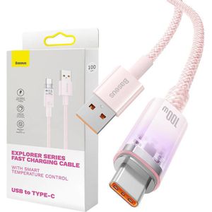 Baseus Quick Charge USB-C Flash, 6A, 1m (Pink)