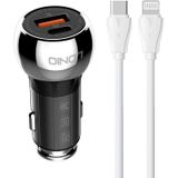 LDNIO C1 USB-C Car Charger and USB-C to Lightning Cable.