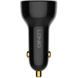 LDNIO C101 Car Charger, Dual USB and USB-C Ports, 100W Output + USB-C to Lightning Cable (Black)