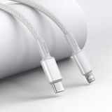 Baseus High Density Braided USB-C to Lightning Cable, 20W Power Delivery, 2 Meters (White)