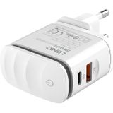 LDNIO A2423C Wall Charger with USB, USB-C, and USB-C Cable